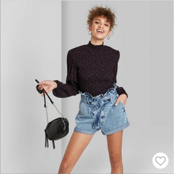 wild fable Pants - Wild Fable High-Waisted Paperbag Jean Shorts